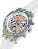 Guess Glitz Pride Limited Edition White Dial White Rubber Strap Watch for Women - GW0407L4