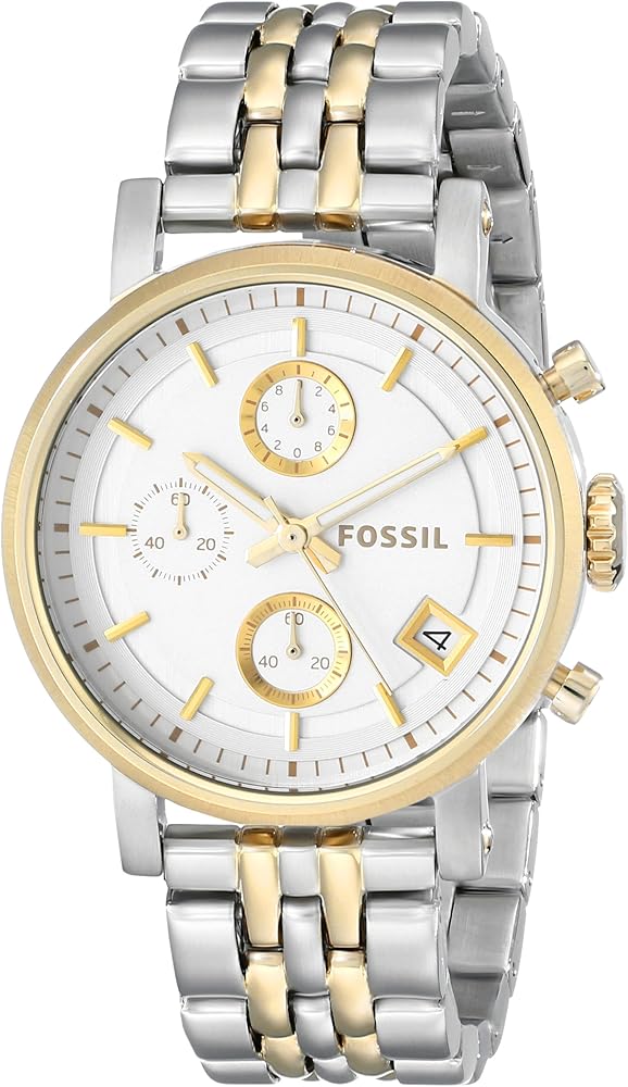 Reloj Fossil Original Boyfriend analógico con esfera blanca y