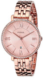 Fossil Jacqueline Rose Gold Dial Rose Gold Steel Strap Watch for Women - ES3632
