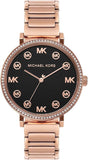 Michael Kors Addyson Quartz Black Dial Gold Steel Strap Watch for Women - MK7416