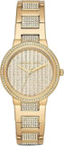 Michael Kors Gabbi Quartz Crystals Gold Dial Gold Steel Strap Watch For Women - MK3985