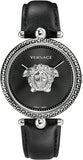 Versace Palazzo Empire Black Dial Black Leather Strap Watch for Women - VCO060017