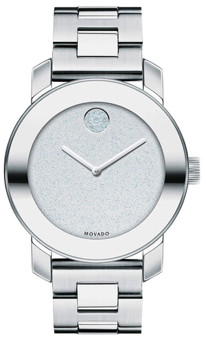 Movado Bold Crystal Dot Silver Dial Silver Steel Strap Watch For Women - 3600334