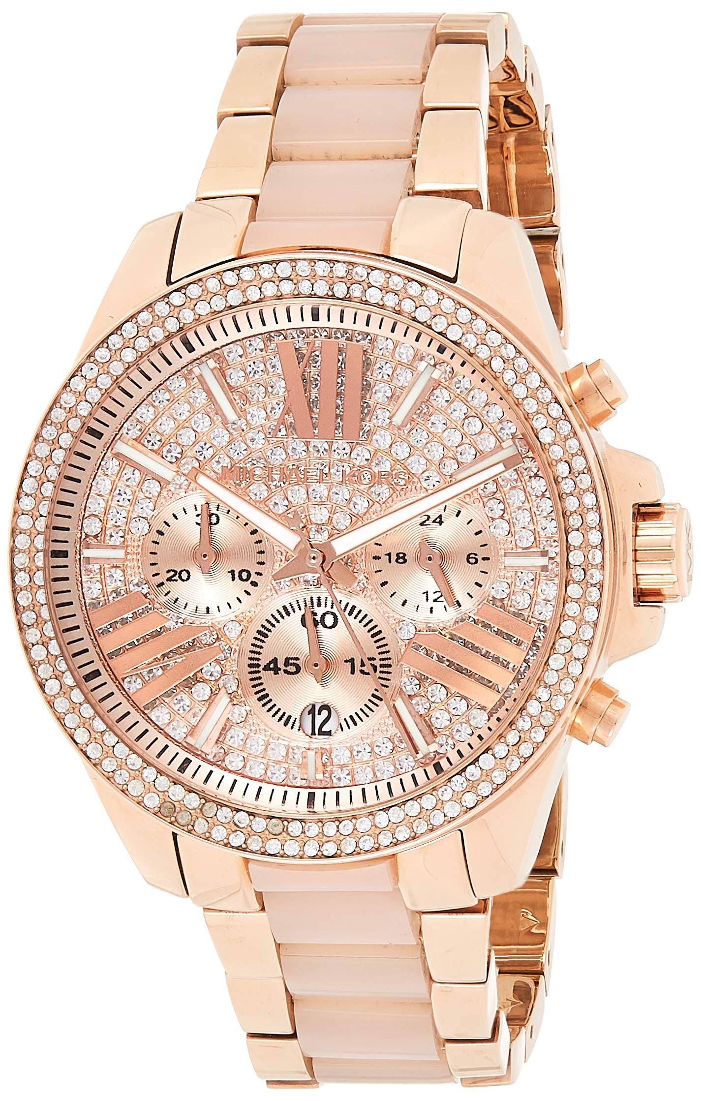 Michael Kors Wren Crystals Rose Gold Dial Rose Gold Steel Strap Watch