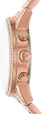 Michael Kors Ritz Three-Hand Glitz Rose Gold Dial Rose Gold Steel Strap Watch for Women - MK6748