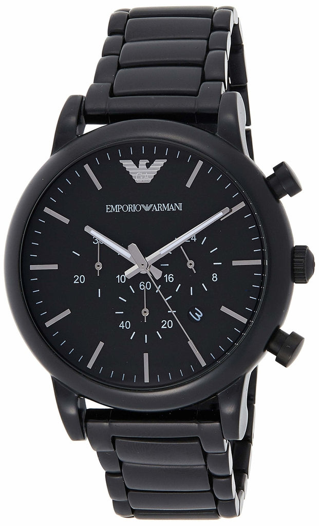 Emporio Armani Luigi Chronograph Black Dial Black Stainless Steel