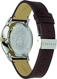 Versace V-Urban Quartz Grey Dial Brown Leather Strap Watch for Men - VELQ00219