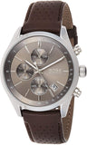 Hugo Boss Grand Prix Grey Dial Brown Leather Strap Watch for Men -  1513476