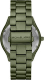 Michael Kors Slim Runway Green Dial Green Steel Strap Watch for Women - MK4526