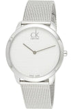 Calvin Klein Minimal Silver Dial Silver Mesh Bracelet Watch for Men - K3M211Y6