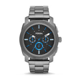 Fossil Machine Chronograph Brown Dial Grey Steel Strap Watch for Men - FS4931