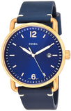 Fossil The Commuter Blue Dial Blue Leather Strap Watch for Men - FS5274