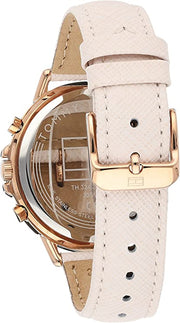 Tommy Hilfiger Carly Cream Dial Cream Leather Strap Watch for Women -1781789