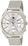 Tommy Hilfiger Mia Silver Dial Silver Mesh Bracelet Watch for Men - 1781628