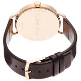 Calvin Klein Even Silver Dial Brown Leather Strap Watch for Men - K7B216G6