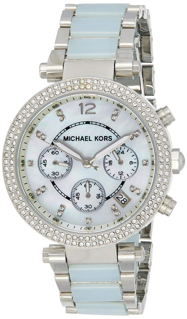 Michael Kors Parker White Dial Two Tone Steel Strap Watch for Women - MK6138