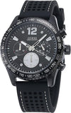 Guess Fleet Chronograph Black Dial Black Rubber Strap Watch for Men - W0971G1