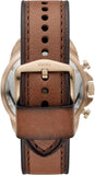 Fossil Bronson Chronograph Brown Dial Brown Leather Strap Watch for Men - FS5857