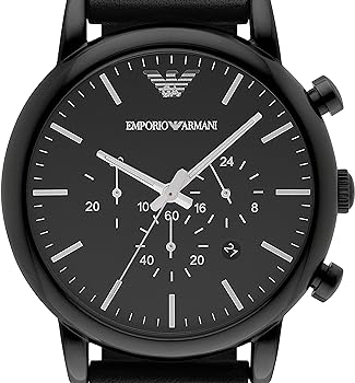 Emporio Armani Black Silicone and Steel Chronograph Watch Emporio Armani Black Silicone and Steel Chronograph Watch