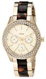 Fossil Stella Multifunction Gold Dial Two Tone Steel Strap Watch for Women - ES4756