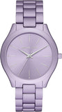 Michael Kors Slim Runway Quartz Purple Dial Purple Steel Strap Watch For Women - MK4540