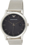 Emporio Armani Luigi Quartz Grey Dial Silver Mesh Bracelet Watch For Men - AR11069