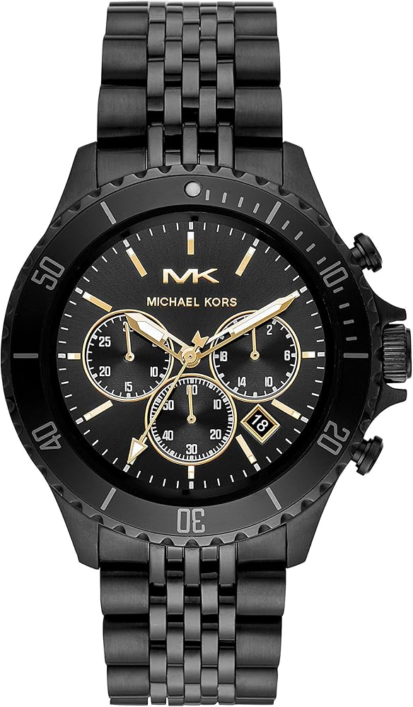 Michael Kors Bayville Chronograph Black Dial Black Steel