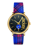 Versace V-Circle The Clans Edition Black Dial Red & Blue Leather Strap Watch for Women - VEBQ00218