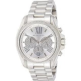 Michael Kors Bradshaw Chronograph Silver Dial Silver Steel Strap Watch For Women - MK6537