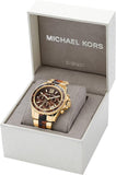 Michael Kors Everest Chronograph Brown Dial Two Tone Steel Strap Watch For Women - MK6973