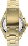 Fossil FB-03 Chronograph Black Dial Gold Steel Strap Watch for Men - FS5727