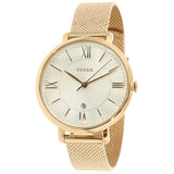 Fossil Jacqueline Mother of Pearl White Dial Gold Mesh Strap Watch for Women - ES4352