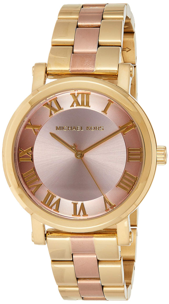 Michael Kors Norie Gold Dial Two Tone Steel Strap Watch for Women