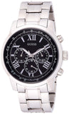 Guess Horizon Chronograph Quartz Black Dial Silver Steel Strap Watch For Men - W0379G1