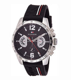 Tommy Hilfiger Decker Quartz Black Dial Black Rubber Strap Watch for Men - 1791473