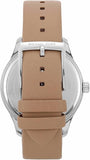 Michael Kors Layton Mother of Pearl White Dial Brown Leather Strap Watch For Women - MK2910