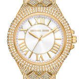 Michael Kors Camille Three-Hand Crystals White Dial Gold Steel Strap Watch for Women - MK4800