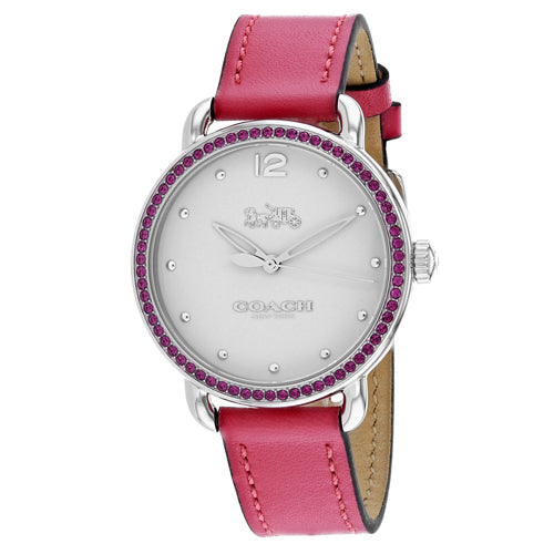 Coach Delancey White Dial Red Leather Strap Watch for Women - 14502879
