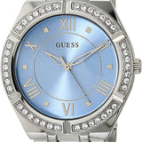 Guess Cosmo Diamonds Blue Dial Silver Steel Strap Watch for Women - GW0033L5