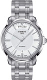 Tissot T Classic Automatic III Day Date White Dial Silver Steel Strap Watch for Men - T065.930.11.031.00