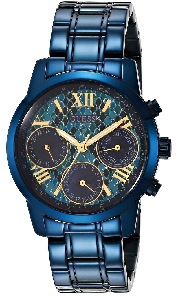 Guess Sunrise Multifunktionsuhr mit blauem Zifferblatt und blauem 