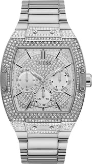 Guess Phoenix Multifunction Crystals Silver Dial Silver Steel Strap Watch For Men - GW0094G1