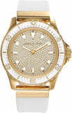 Michael Kors Everest Analog Gold Dial White Silicone Strap Watch For Women - MK7357