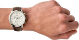 Fossil Neutra Chronograph White Dial Brown Leather Strap Watch for Men - FS5380