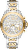 Michael Kors Wren Chronograph Crystals Silver Two Tone Steel Strap Watch for Women - MK6953