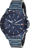 Tommy Hilfiger Bank Quartz Blue Dial Blue Steel Strap Watch for Men - 1791720