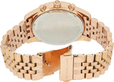 Michael Kors Lexington Chronograph White Dial Rose Gold Steel Strap Watch For Women - MK8313