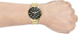 Fossil FB-03 Chronograph Black Dial Gold Steel Strap Watch for Men - FS5727