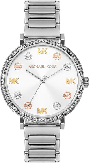 Michael Kors Addyson Quartz Silver Dial Silver Steel Strap Watch for Women - MK7417