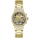 Guess Moonlight Diamonds Gold Dial Gold Steel Strap Watch for Women - GW0320L5